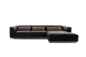 Preview: Sofa: Leder Wild Bull, Farbe black Nierenkissen: Stoff Doodle, Farbe cacao